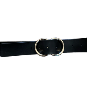 Leather belt Gold Double Ring‎ Buckle size small